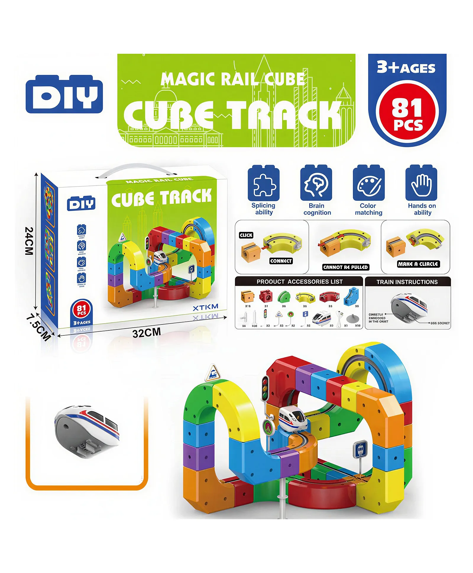 DIY CUBE TRACK TRAIN 537-202 (81 PCS) - Image 3
