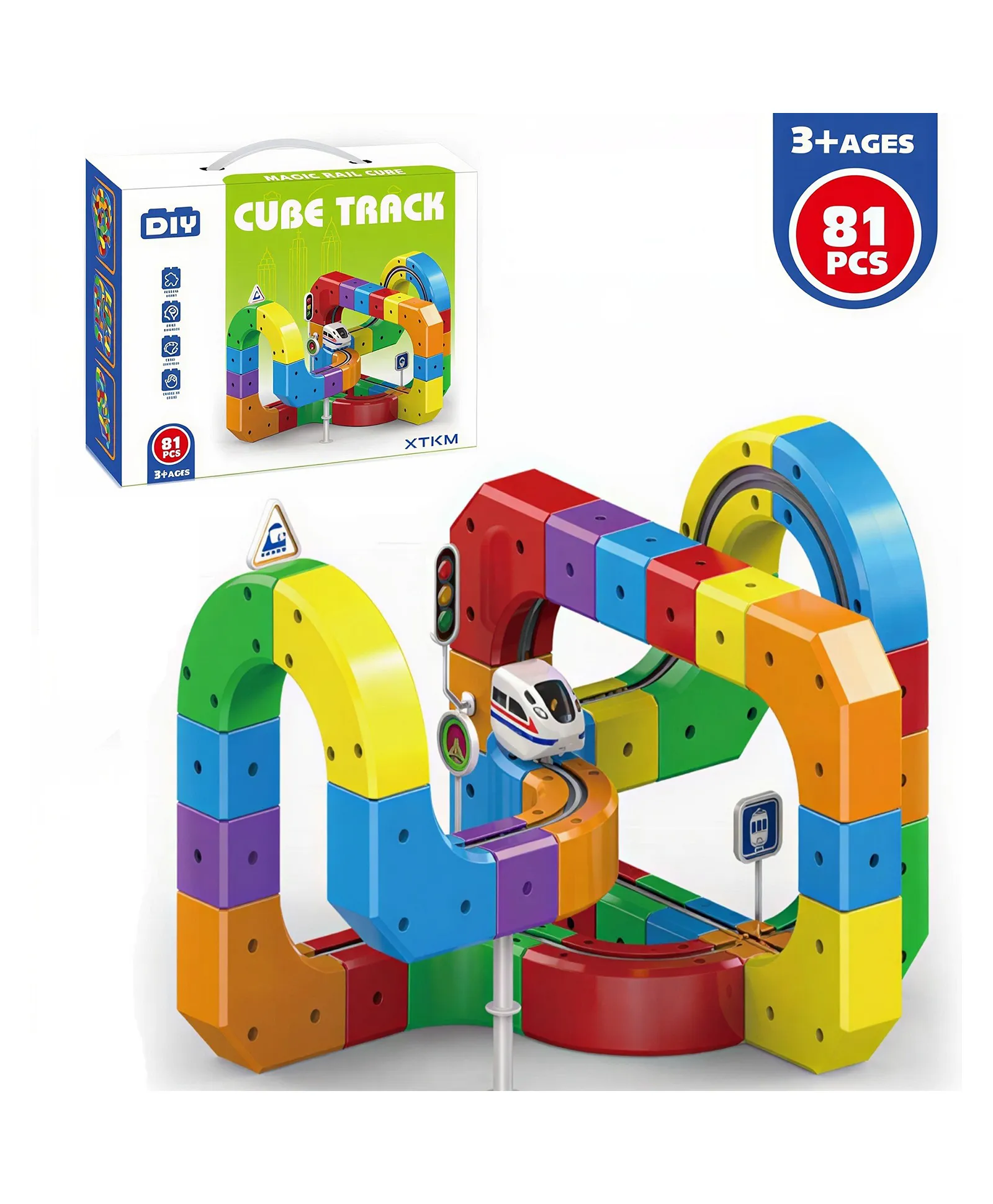 DIY CUBE TRACK TRAIN 537-202 (81 PCS) - Image 9